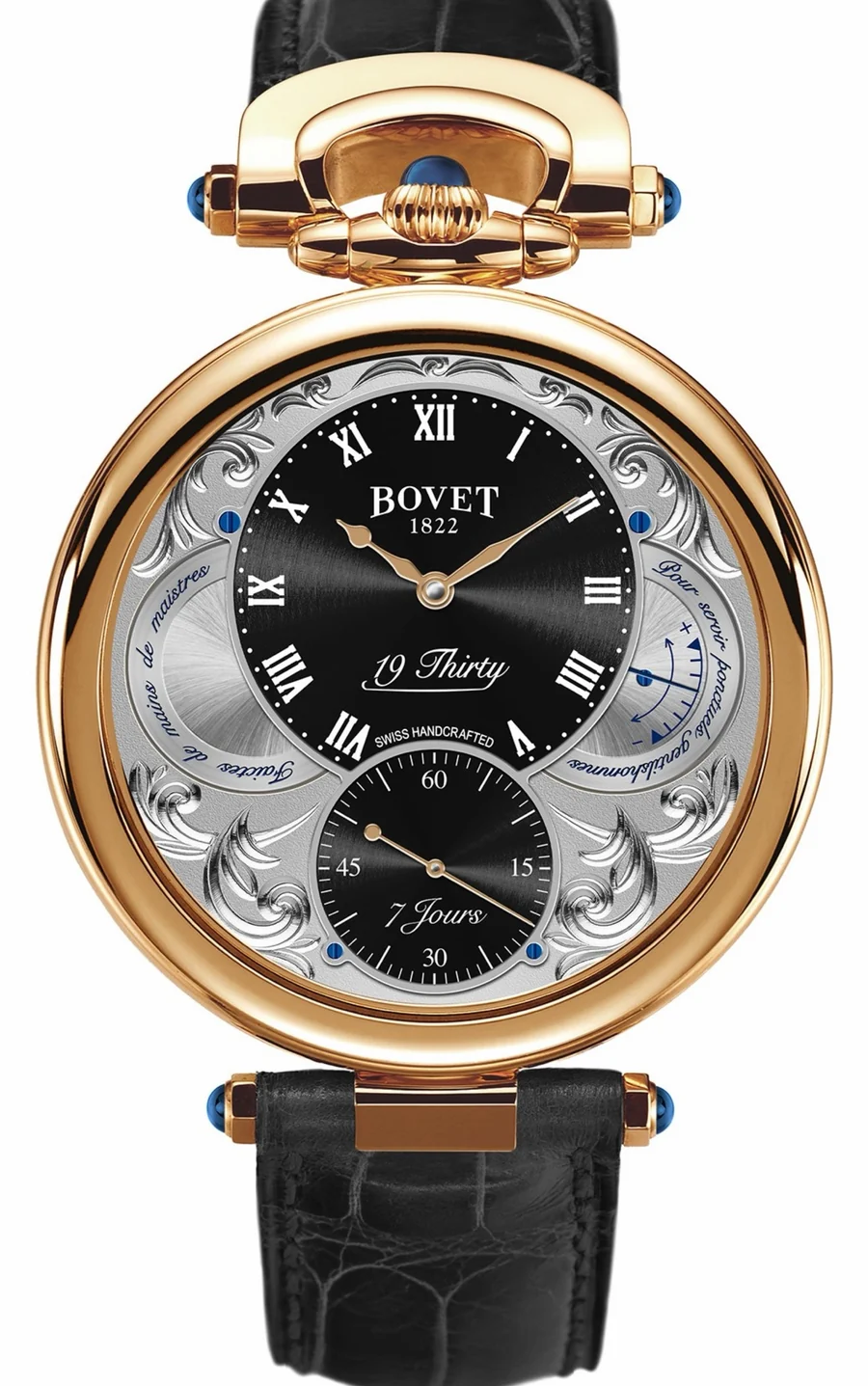 BOVET Fleurier 19Thirty 18K Red Gold Black Fleurisanne NTR0024