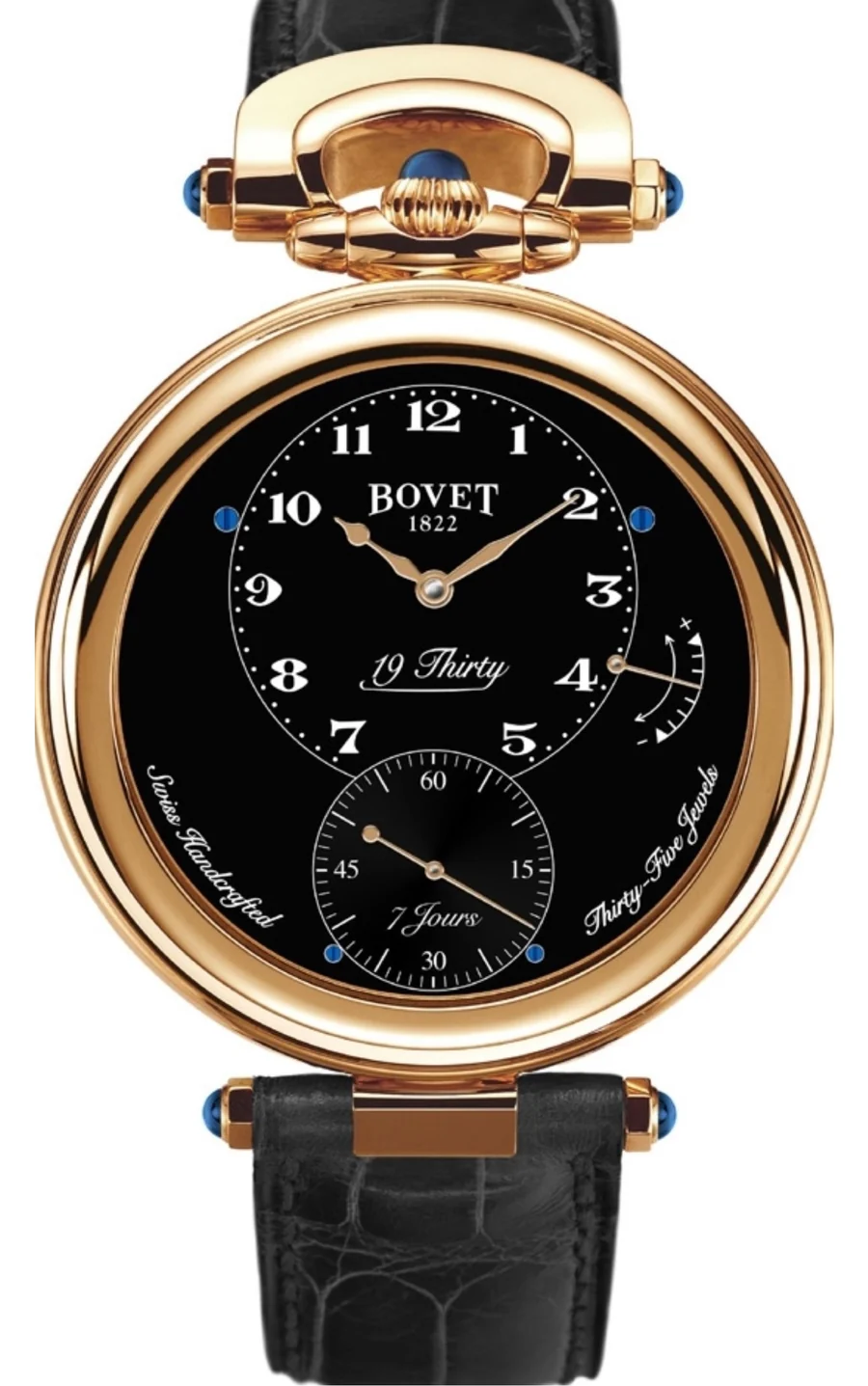 BOVET Fleurier 19Thirty 18K Red Gold Black Lacquered NTR0029