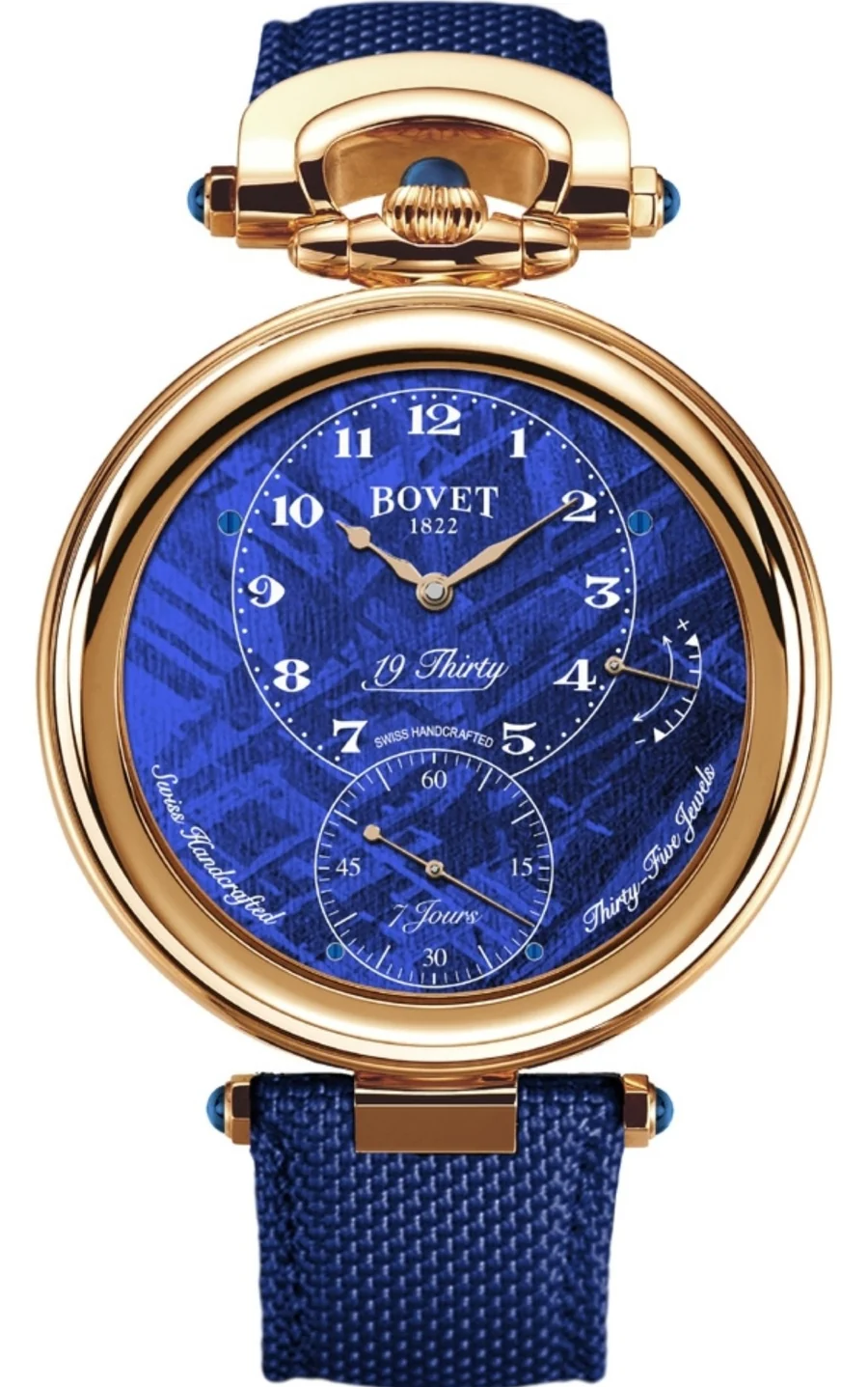 BOVET Fleurier 19Thirty 18K Red Gold Blue Meteorite NTR0099