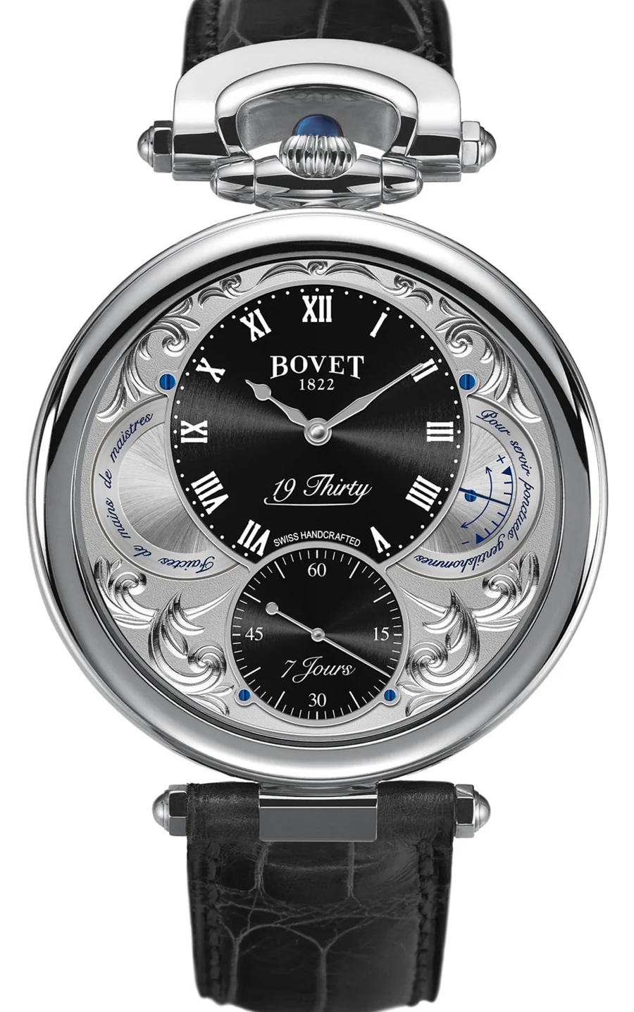 BOVET Fleurier 19Thirty Stainless Steel Black Fleurisanne NTS0016