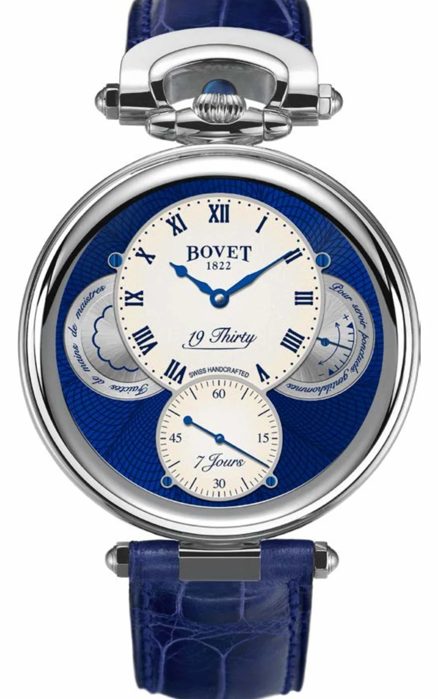 BOVET Fleurier 19Thirty Stainless Steel Blue Guilloché Dial NTS0129