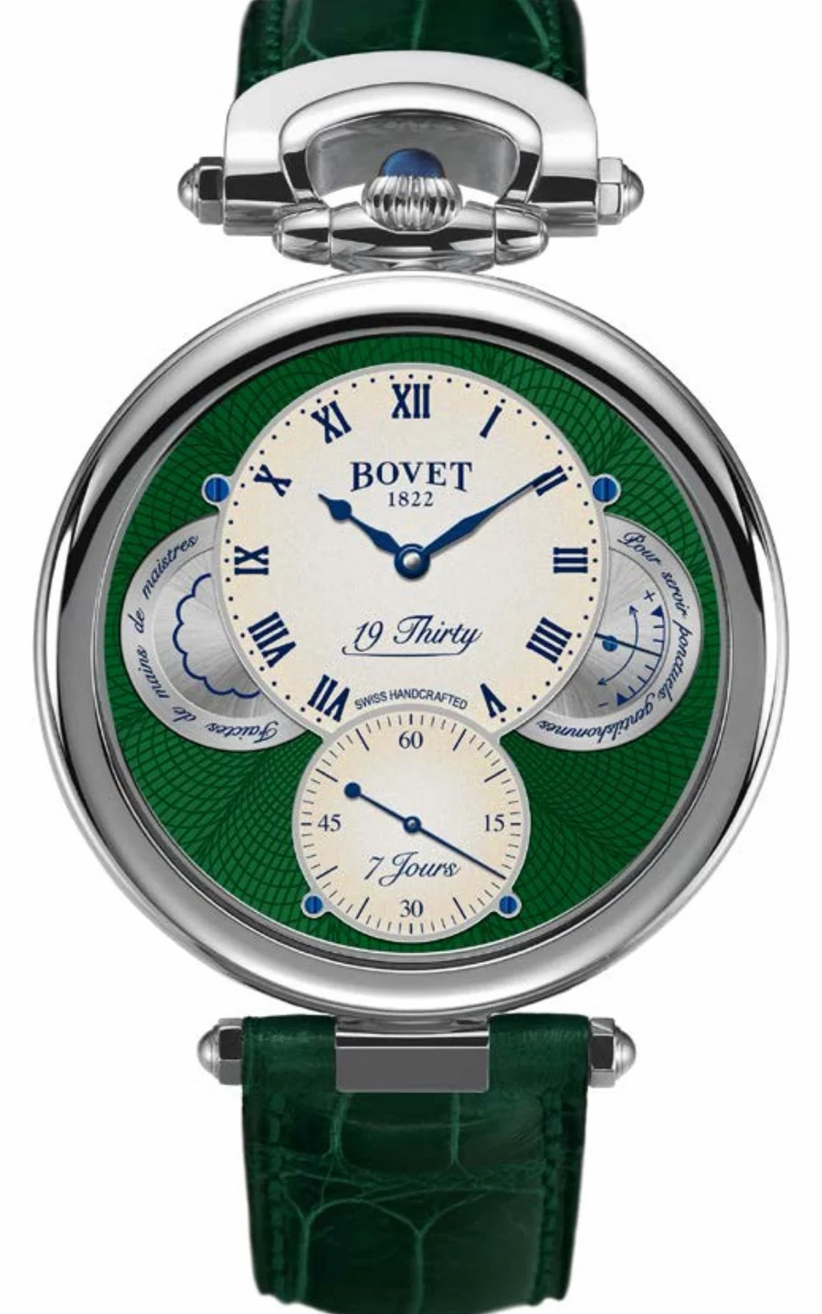 BOVET Fleurier 19Thirty Stainless Steel Green Guilloché Dial NTS0131