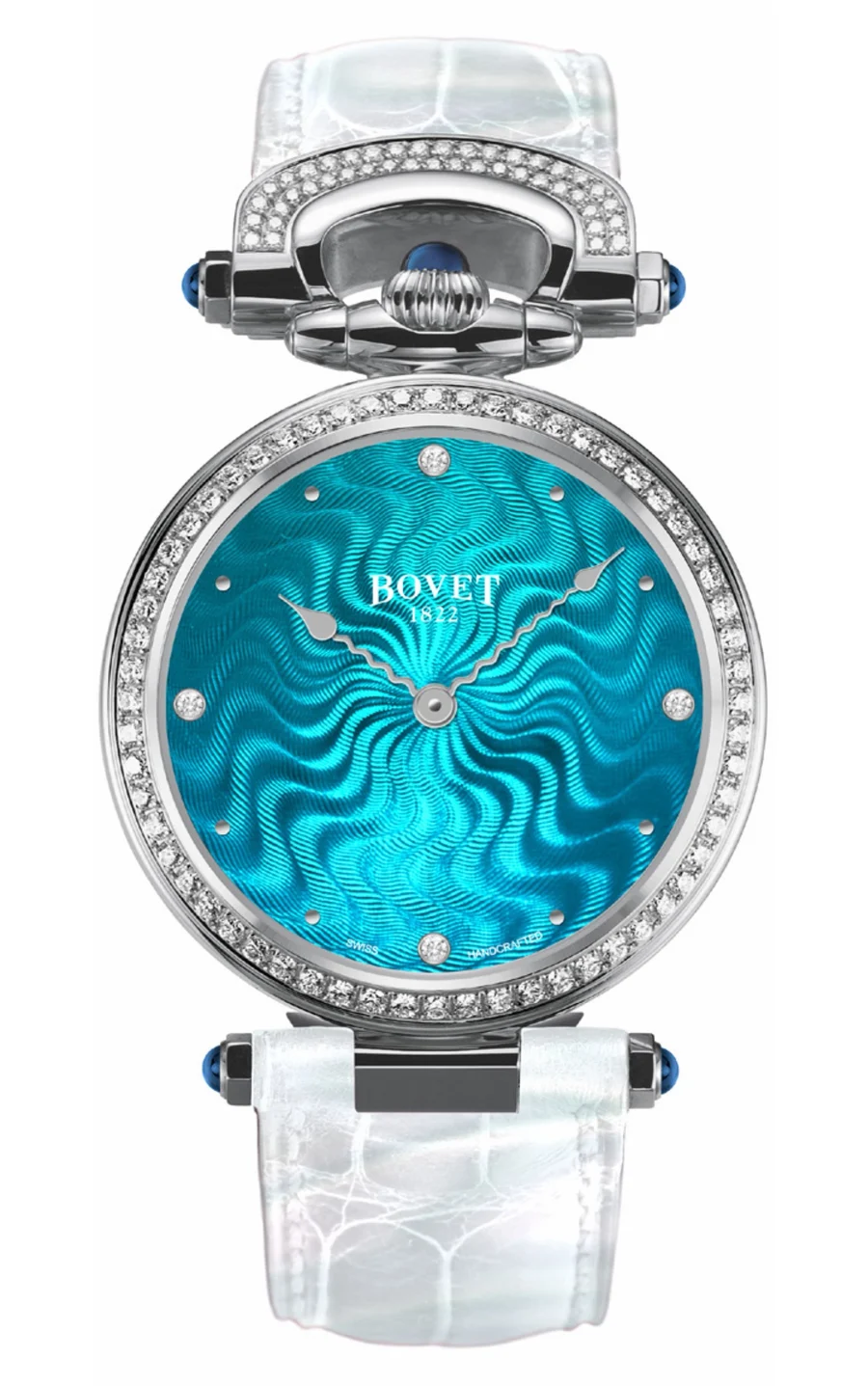 BOVET Miss Audrey Stainless Steel Turquoise Blue Guilloché Dial AS36061