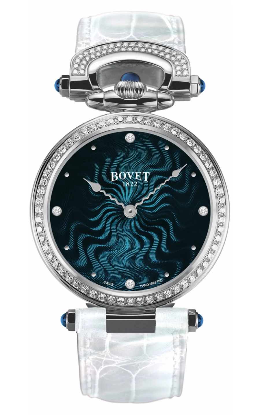 BOVET Miss Audrey Stainless Steel Petrole Blue Guilloché Dial AS36062