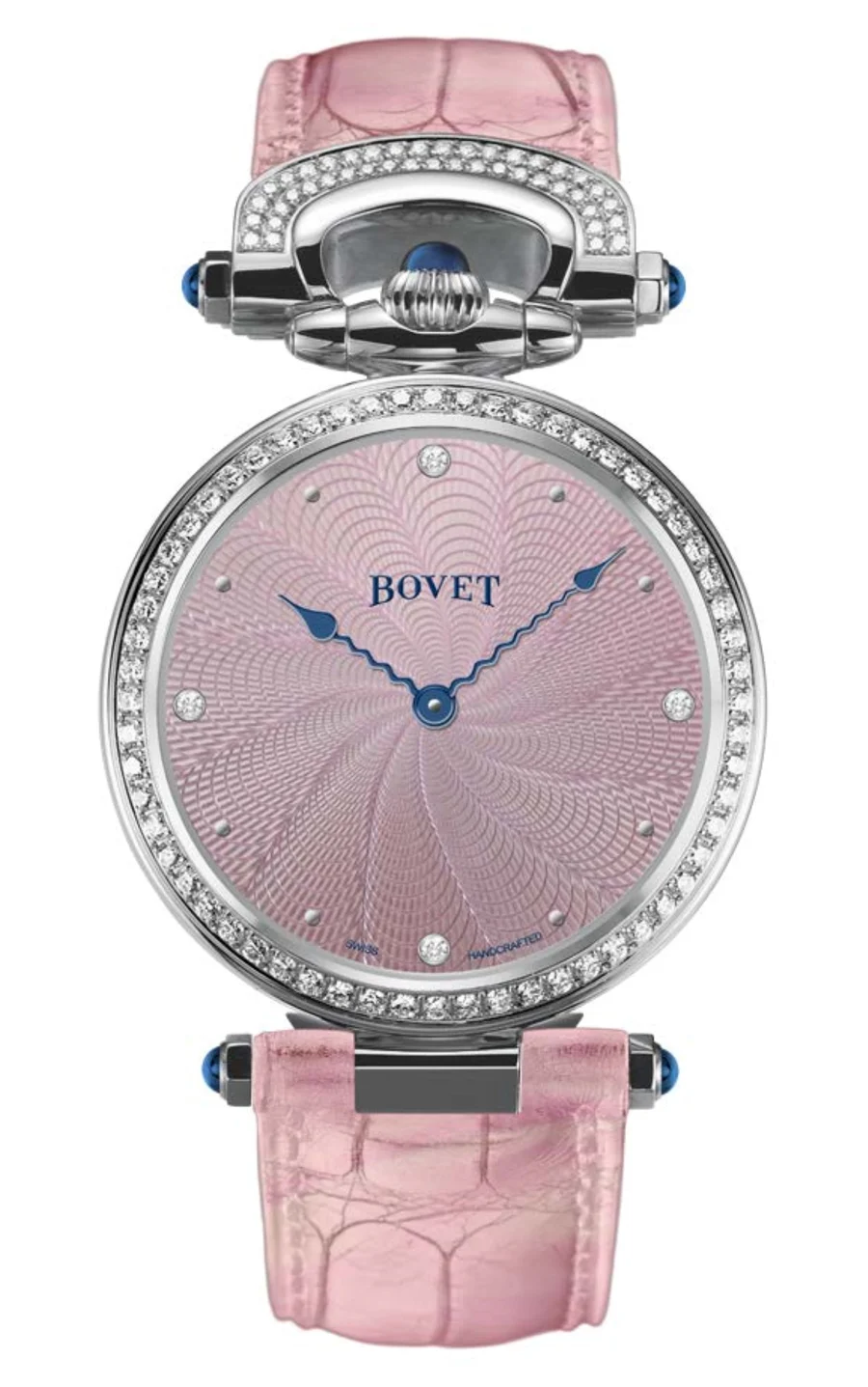 BOVET Miss Audrey Stainless Steel Pale Rose Guilloché Dial AS36076