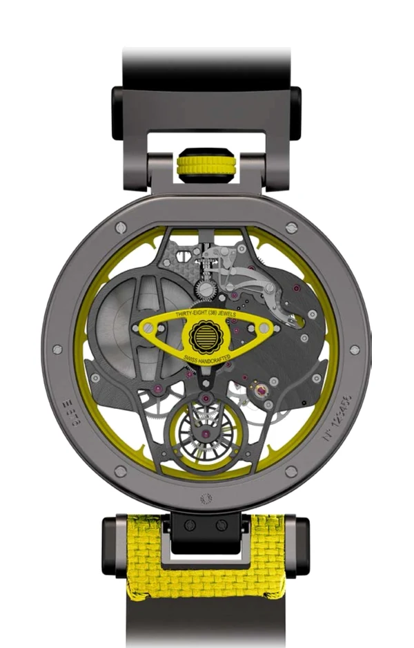 BOVET × Pininfarina Aperto 1 Sandblasted Titanium Yellow TPIN9.002 ケースバック