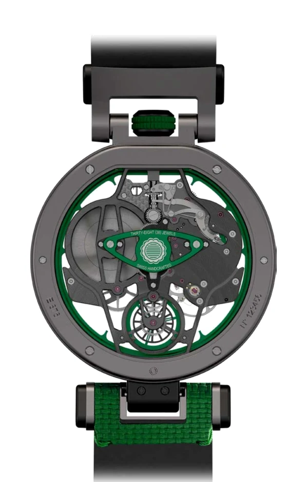 BOVET × Pininfarina Aperto 1 Sandblasted Titanium Green TPIN9.003 ケースバック