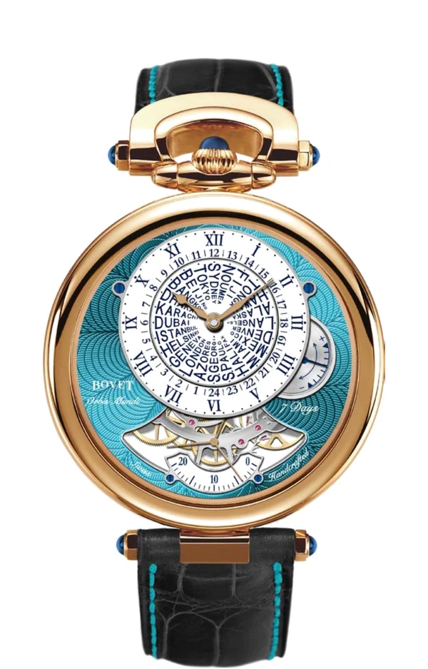 BOVET Orbis Mundi 18K Red Gold Turquoise Guilloché NTHU035